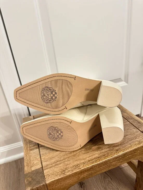 VINCE CAMUTO Alisah Square Toe Western Boot in Rich Cream Size US 9 - Picture 8 of 8